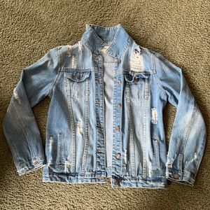 Distressed Denim Jean Jacket